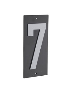 THIRARD - Plaque de signalisation 7 marquage blanc sur fond noir panneau ABS à visser 56x120mm - THIRARD