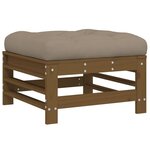 vidaXL Salon de jardin 10 Pièces avec coussins marron miel bois massif
