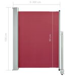 vidaXL Auvent latéral rétractable de patio 100x300 cm Rouge