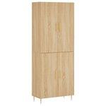 vidaXL Buffet haut Chêne sonoma 69 5x34x180 cm Bois d'ingénierie