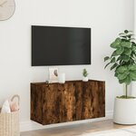 vidaXL Meuble TV mural chêne fumé 80x30x41 cm