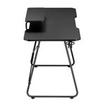 Bureau Gaming Noir - Plateau en mélaminé et pietement en acier noir