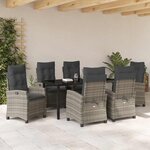 vidaXL Ensemble de salle à manger pour jardin 7 Pièces Gris polyrotin