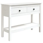 vidaXL Table console Blanc 100x35x75 cm Bois massif de pin