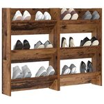 vidaXL Cabinet à chaussures 2 Pièces Bois ancien 60 x 18 x 90 cm
