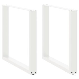vidaXL Pieds de table à manger en U 2 pièces Blanc 80 x (72-73) cm Acier