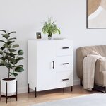 vidaXL Buffet Blanc brillant 69 5x34x90 cm Bois d'ingénierie
