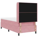 Lit à ressort vidaXL avec matelas et LED Rose 90x200 cm Velours