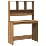 vidaXL Bureau avec étagères chêne artisanal Bois d'ingénierie