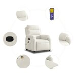 vidaXL Fauteuil de massage inclinable crème velours
