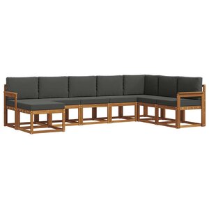 vidaXL Ensemble de canapés d'extérieur 8 pc Naturel et Anthracite