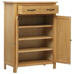 vidaXL Armoire à chaussures 76x37x105 cm Bois de chêne solide