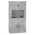 vidaXL Buffet haut Gris béton Bois d'ingénierie