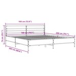 vidaXL Cadre de lit chêne sonoma 180x200 cm bois d'ingénierie et métal