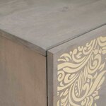 vidaXL Buffet Gris et or 40 x 33.5 x 75 cm Bois de manguier massif