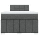 vidaXL Sommier à lattes de lit avec matelas Gris foncé 120x200cm Tissu