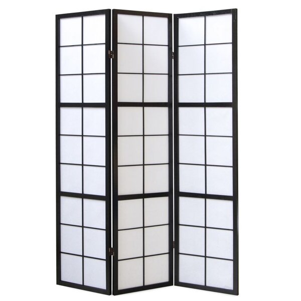 Paravent bois 3 pans noir