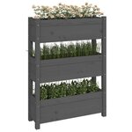 vidaXL Jardinière Gris 77x25x104 5 cm Bois massif de pin