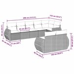 vidaXL Salon de jardin 8 Pièces avec coussins gris clair résine tressée