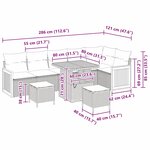 vidaXL Ensemble de canapé de jardin 9 Pièces Gris Gris foncé polyrotin