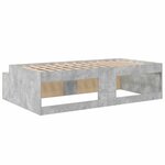 vidaXL Cadre de lit avec rangement Gris béton 100 x 200 cm