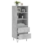vidaXL Buffet haut Gris béton 40x36x110 cm Bois d'ingénierie