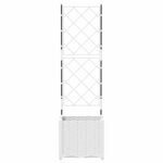 vidaXL Bac à fleurs avec Treillis Blanc 40 x 40 x 143 cm PP
