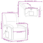 vidaXL Fauteuil de massage inclinable Marron foncé Tissu