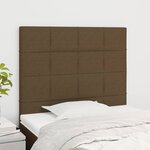 vidaXL Têtes de lit 2 Pièces Marron Foncé 90x5x78/88 cm Tissu