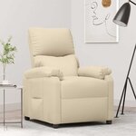 vidaXL Fauteuil inclinable Crème Tissu