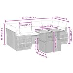 vidaXL Salon de jardin avec coussins 7 Pièces beige résine tressée