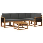 vidaXL Ensemble de canapés d'extérieur 6 Pièces Naturel et Anthracite
