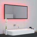 vidaXL Miroir LED de salle de bain Gris brillant 90x8 5x37cm Acrylique