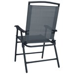 vidaXL Chaises de jardin pliables 2 Pièces Textilène Gris