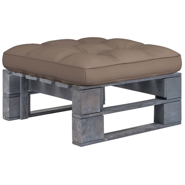vidaXL Pouf palette de jardin Bois de pin imprégné de gris