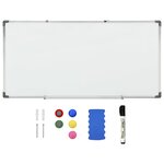 Tableau magnétique panneau écriture école maison bureau 110 x 60 cm acier blanc 02_0045440