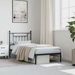 vidaXL Cadre de lit métal sans matelas avec tête de lit noir 80x200 cm