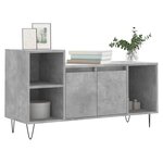 vidaXL Meuble TV Gris béton 100x35x55 cm Bois d'ingénierie