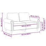 vidaXL Canapé à 2 places Noir 120 cm Velours