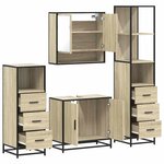 vidaXL Ensemble de meubles de salle de bain 4 Pièces chêne sonoma