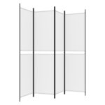 vidaXL Cloison de séparation 4 panneaux Blanc 200x200 cm Tissu