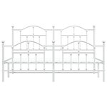 vidaXL Cadre de lit métal sans matelas et pied de lit blanc 183x213 cm