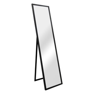 Miroir sur pied psyché inclinable 150 x 35 cm chambre salle de bain noir 03_0007974
