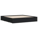 vidaXL Cadre de lit avec tiroirs noir 200x200 cm bois d'ingénierie