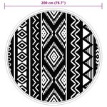 vidaXL Tapis d'extérieur noir Ø200 cm PP