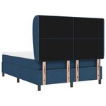 vidaXL Lit à ressorts avec matelas Bleu 160 x 200 cm tissu
