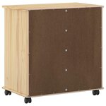 vidaXL Cabinet roulant Marron 63 5 x 39 x 65 5 cm Bois de Pin Massif