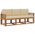 vidaXL Ensemble de canapés d'extérieur 3 pc Naturel et Beige