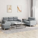 vidaXL Ensemble de canapés 3 Pièces coussins gris clair tissu