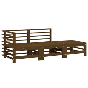 vidaXL Salon de jardin 3 Pièces marron miel bois de pin massif